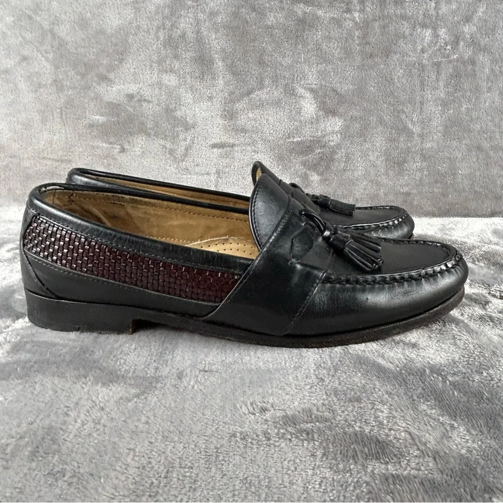 Allen Edmonds Bennington Loafers Mens 10.5 Two Tone Black Brown Tassel Loafers